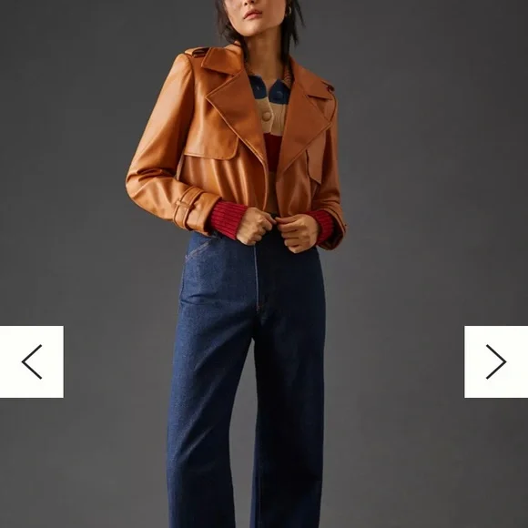 NWOT Avec Les Filles Crop Jacket Faux
Leather Warm Brown S - Picture 3 of 12